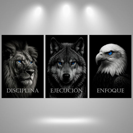 Trilogía de Cuadros Metálicos: Disciplina, Ejecución y Enfoque