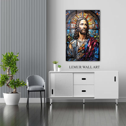 Cuadro Metálico Cristo Vitral